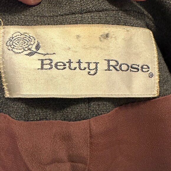 Betty Rose vintage Blazer Jacket Gray Embellished Woven Wool 1960 6 8 - Picture 12 of 14